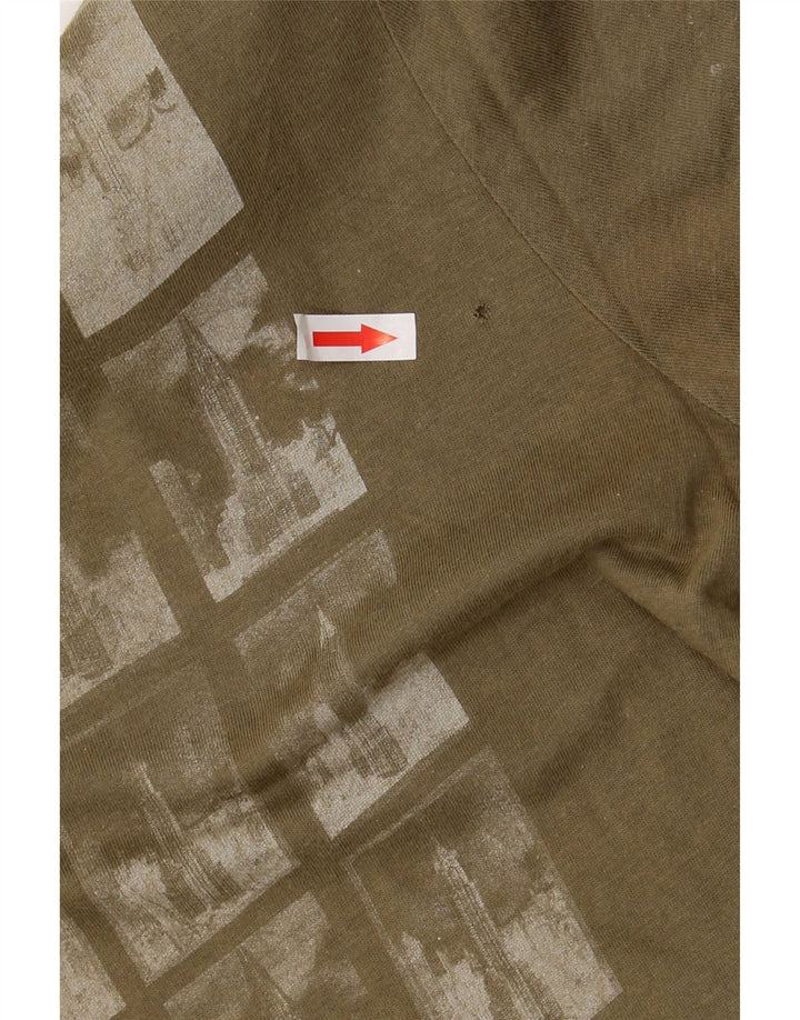 CALVIN KLEIN JEANS T-shirt grafica da uomo Top in cotone kaki medio