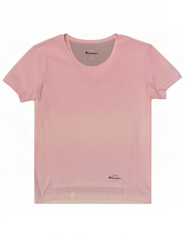 Champion Womens Easy Fit T-Shirt Top UK 10 Small Pink Cotton