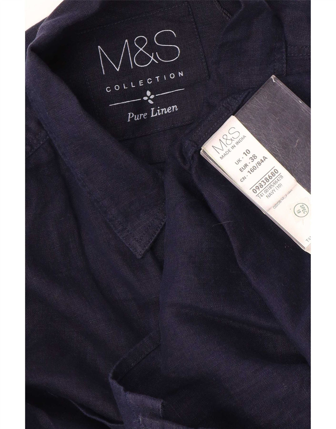 Camicia da donna Marks & Spencer UK 10 Small Lino blu navy