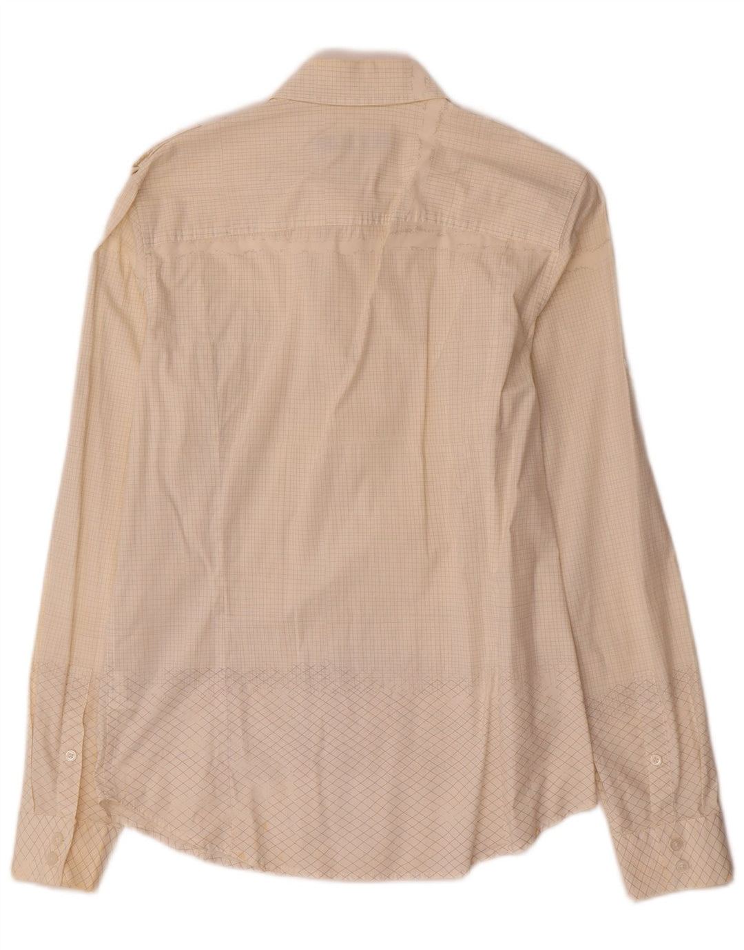 Camicia da uomo Calvin Klein Jeans in cotone a quadri bianco sporco medio