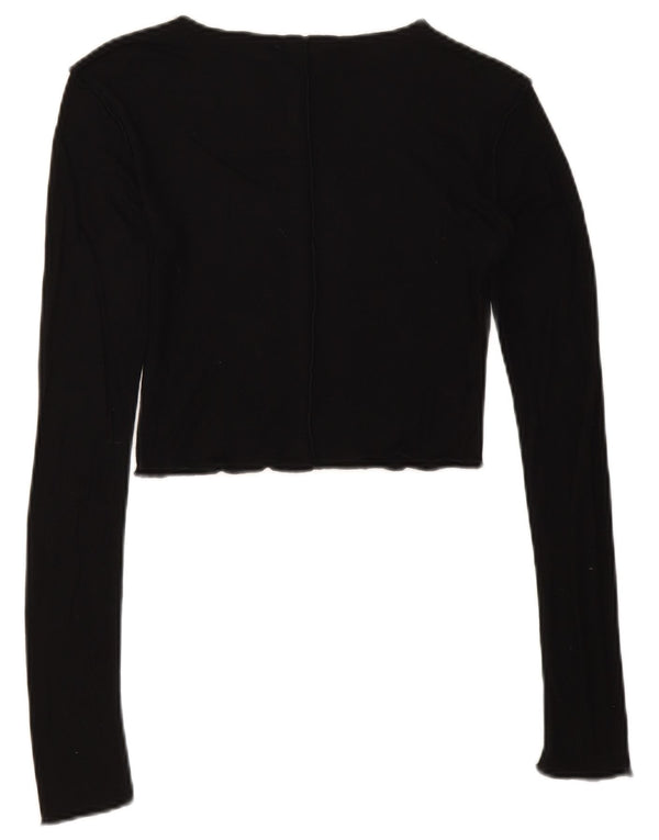 Top corto da donna Zara a maniche lunghe UK 8 piccolo nero