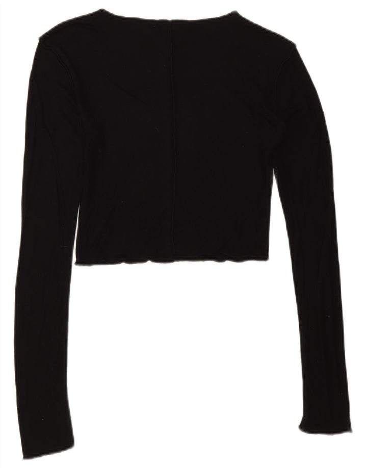 Top corto da donna Zara a maniche lunghe UK 8 piccolo nero