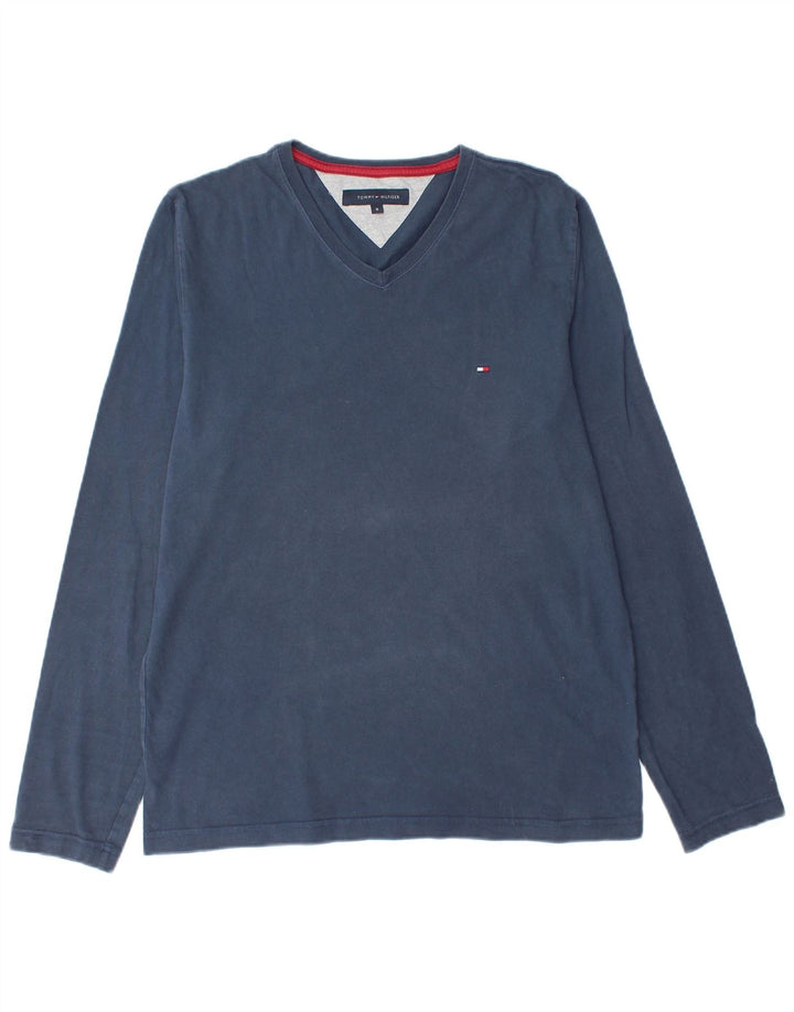 TOMMY HILFIGER Top da uomo a maniche lunghe in cotone blu navy medio