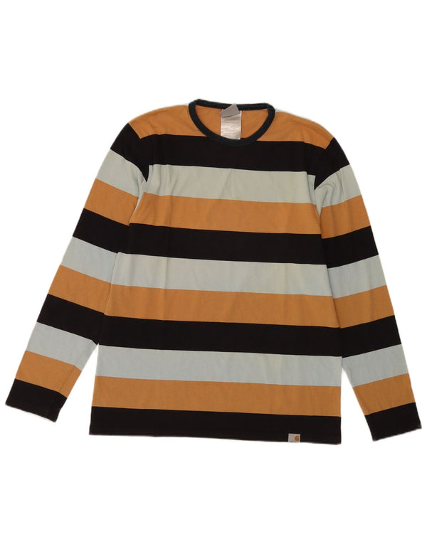 Top Carhartt da uomo a maniche lunghe in cotone a righe piccole multicolore