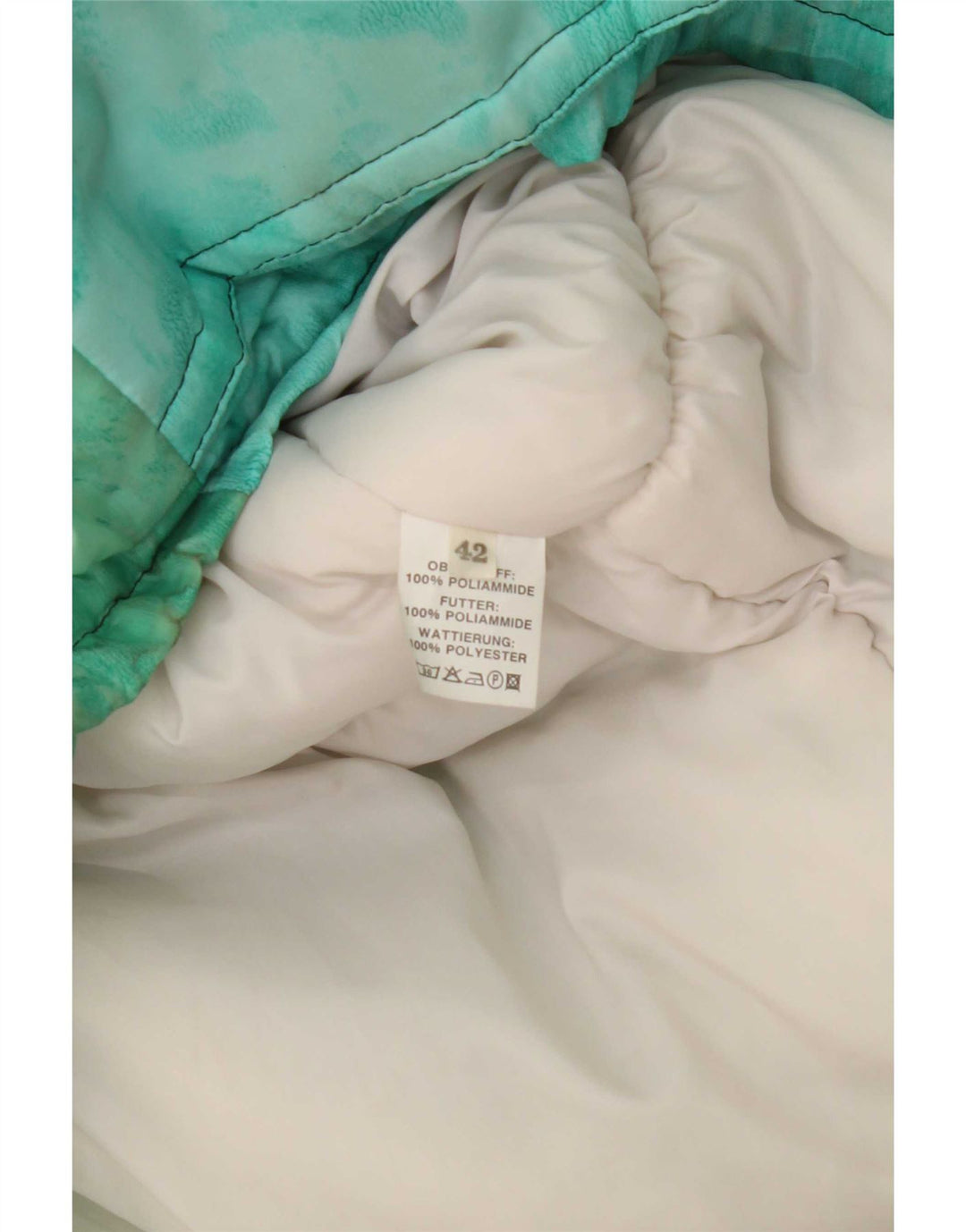 Giacca imbottita oversize da donna vintage IT 42 Poliammide tie dye verde medio