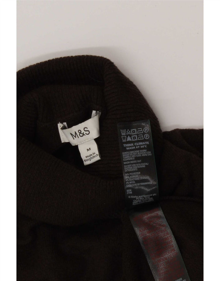 Maglione maglione a collo alto da donna Marks & Spencer UK 14 Marrone medio