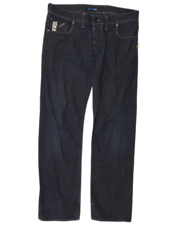 Jeans G-Star Attacc bassi dritti da uomo W34 L32 cotone blu navy
