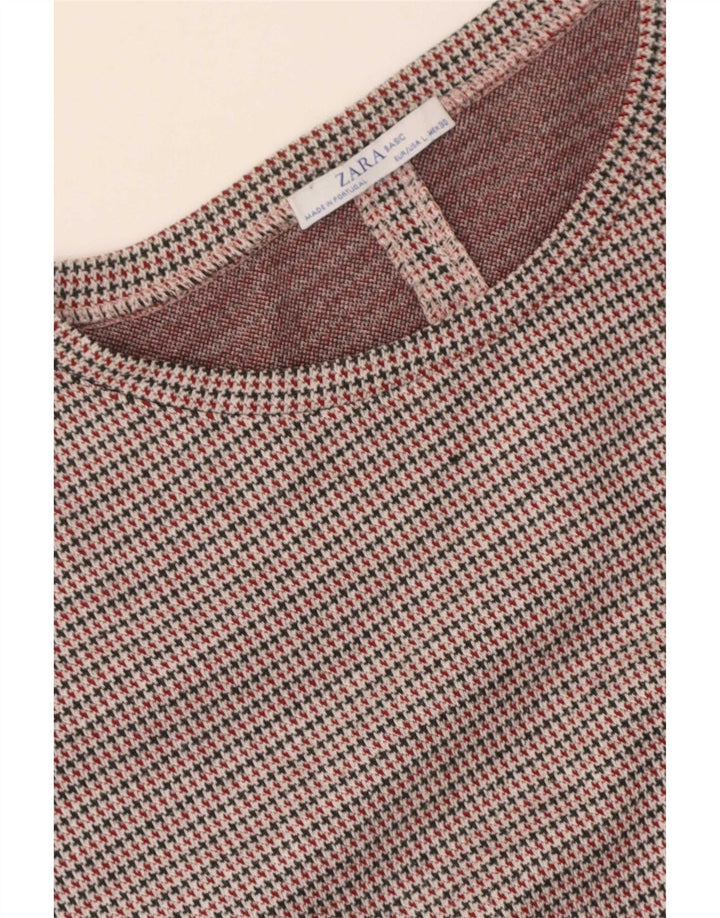 Camicetta oversize da donna Zara Top UK 14 grande pied de poule marrone