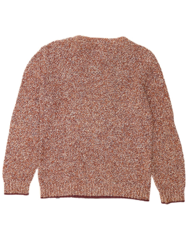 Maglione girocollo da uomo Fat Face in cotone screziato marrone medio