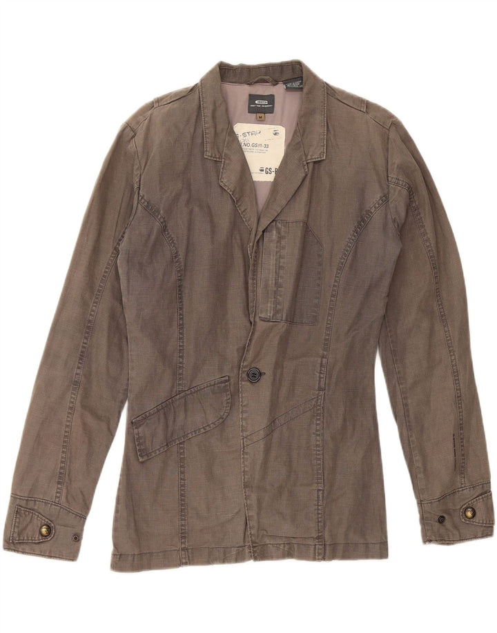 G-STAR Mens 1 Button Blazer Jacket UK 38 Medium Grey Linen Vintage G-Star and Second-Hand G-Star from Messina Hembry 