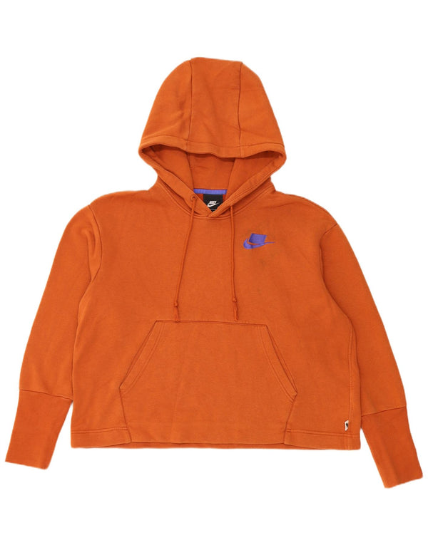 Felpa con cappuccio oversize da donna Nike UK 14 cotone arancione medio