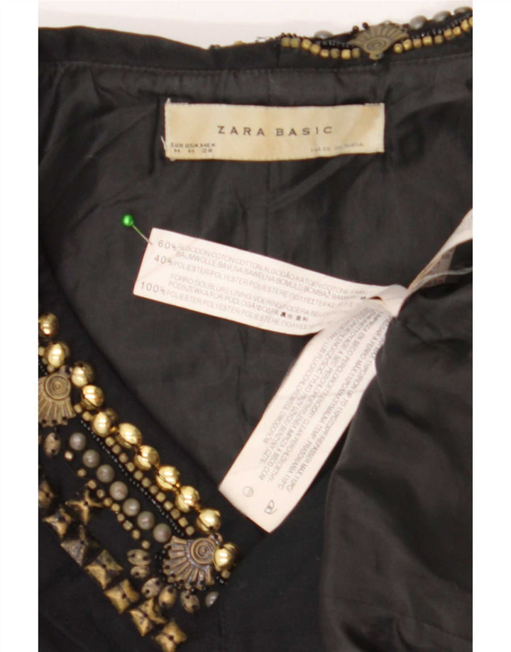 Zara Gilet da donna UK 12 Medio Nero Cotone