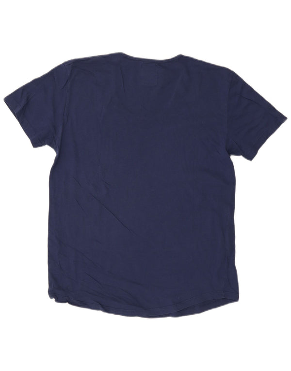 ZARA T-shirt da donna Top UK 14 Large Blu Navy in cotone