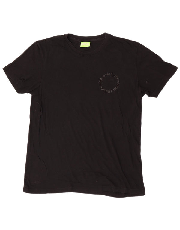 T-shirt grafica da uomo Diesel Top XL in cotone nero