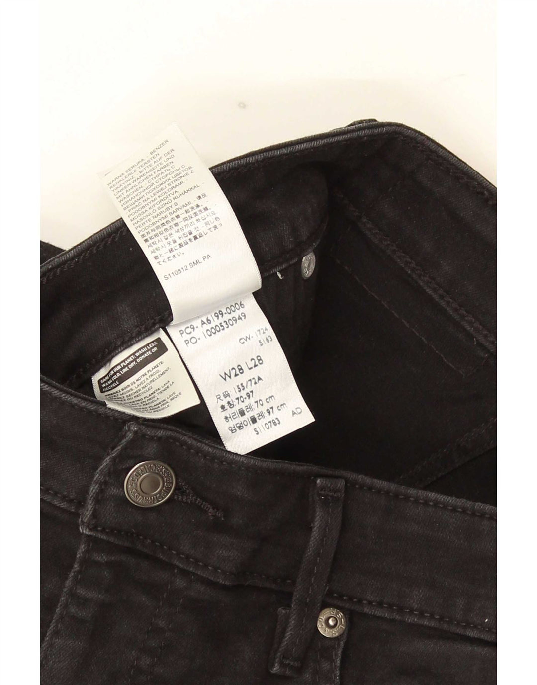 Jeans Levi's da donna 712 slim W28 L28 cotone nero