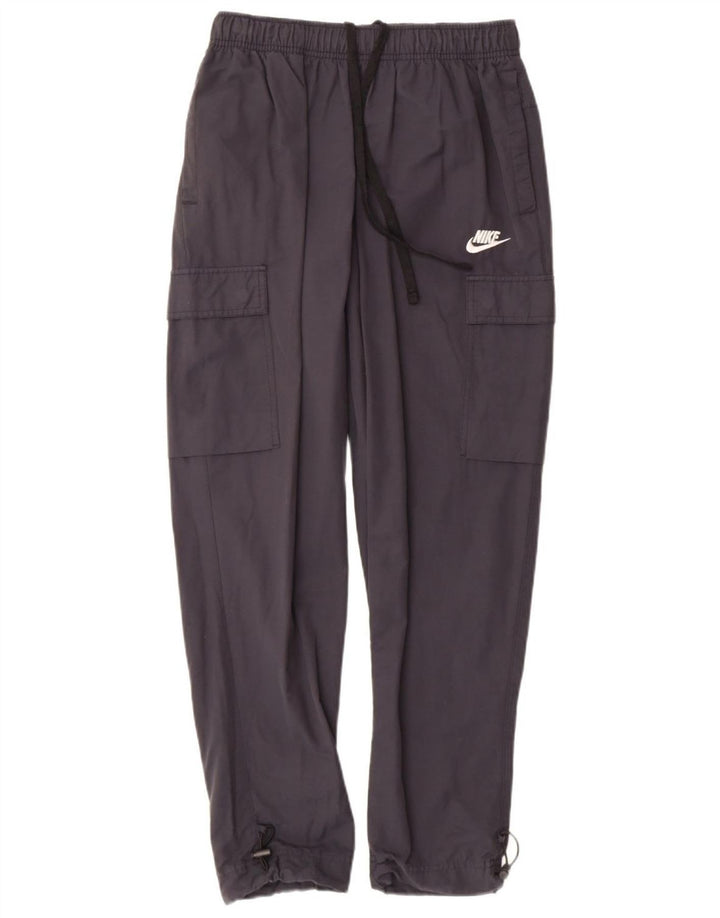 NIKE Womens Straight Cargo Trousers Small W26 L28 Navy Blue Cotton