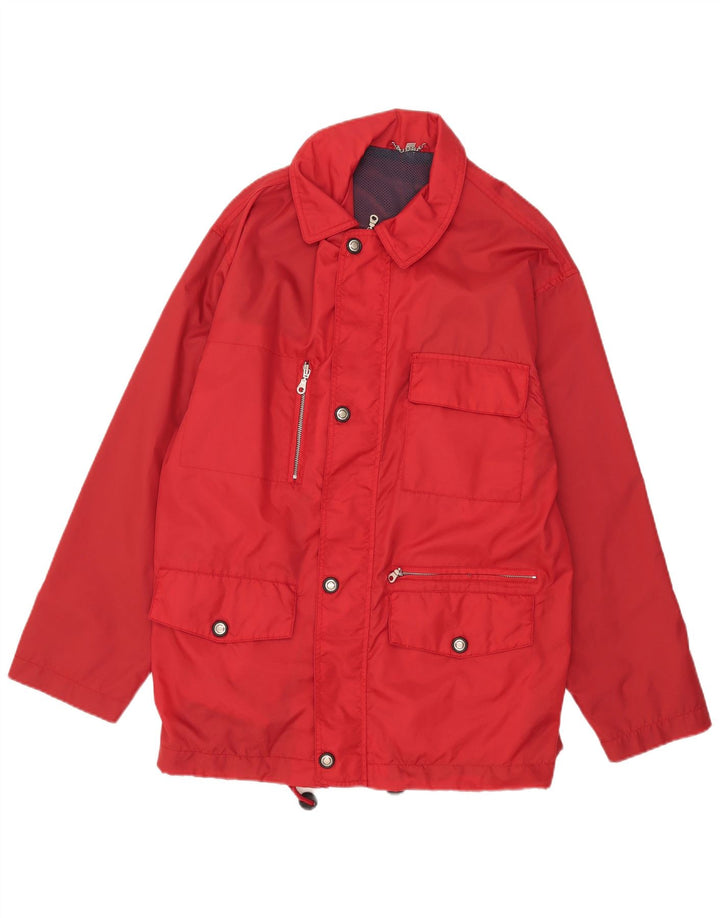 Giacca utilitaria vintage da uomo UK 40 grande nylon rosso