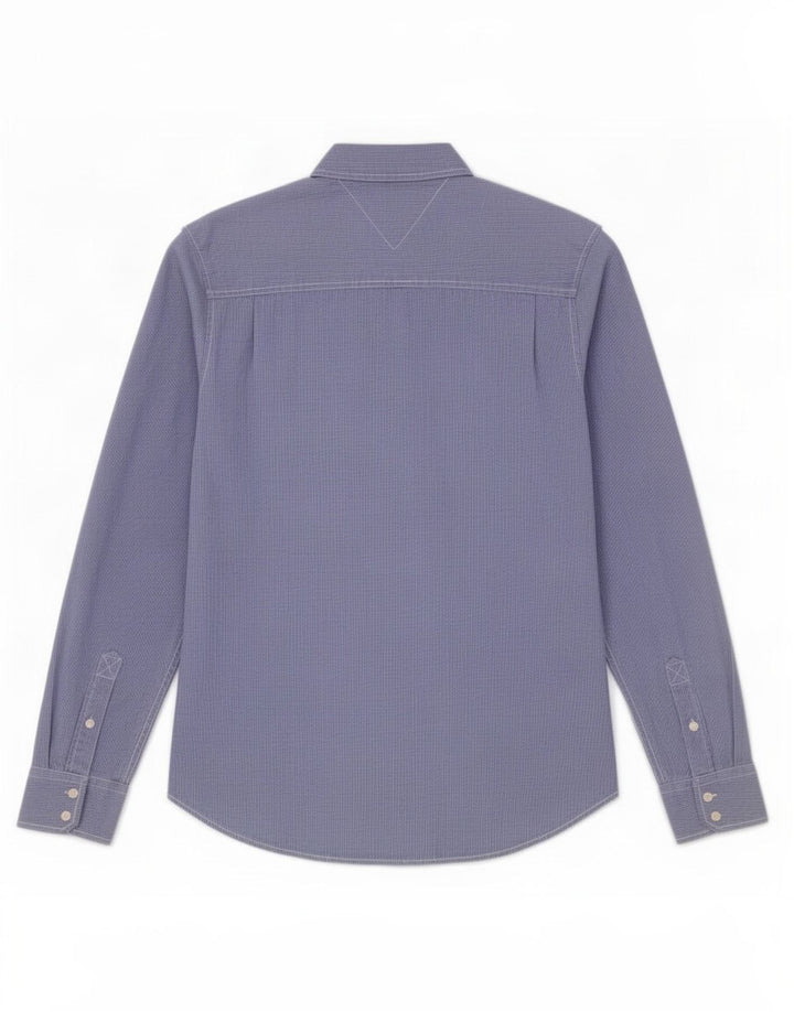 Camicia da uomo Tommy Hilfiger XL in cotone a quadretti blu