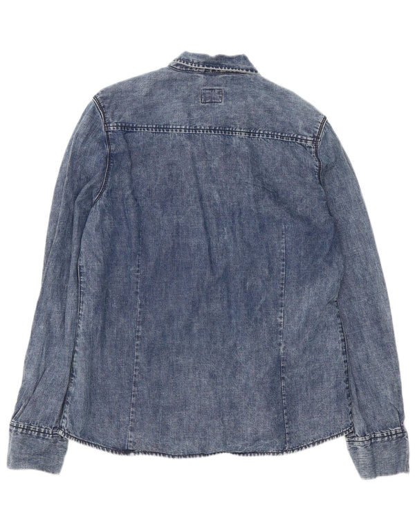 Camicia in denim da donna Superdry UK 18 XL cotone blu