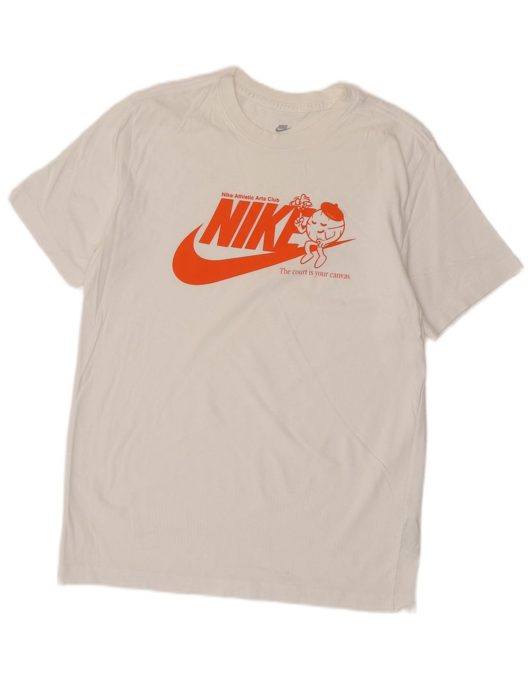 T-shirt grafica da uomo NIKE Top in cotone bianco sporco medio