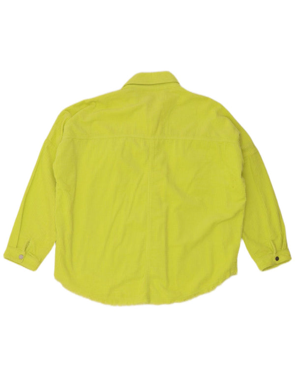 Camicia da donna oversize in velluto a coste Zara UK 14 cotone giallo medio