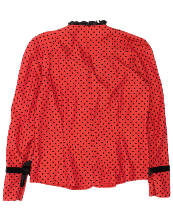 Primavera Firenze Donna Camicia Camicetta US 3 Small Rosso Maculato Poliestere