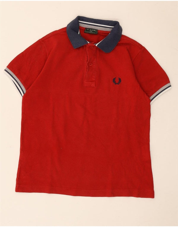 Polo Fred Perry da bambino 9-10 anni in cotone color block rosso