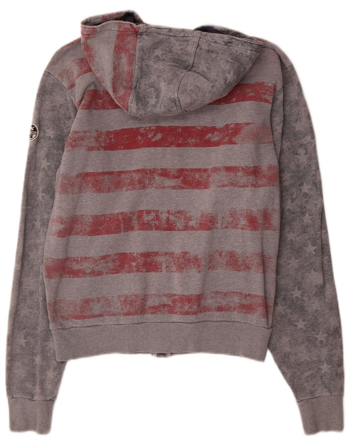Felpa con cappuccio e zip per ragazzi North Sails 13-14 anni a righe grigie