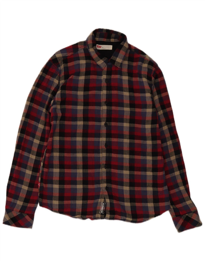 Levi's Camicia da uomo in flanella slim fit da boscaiolo, grande motivo a quadri multicolore