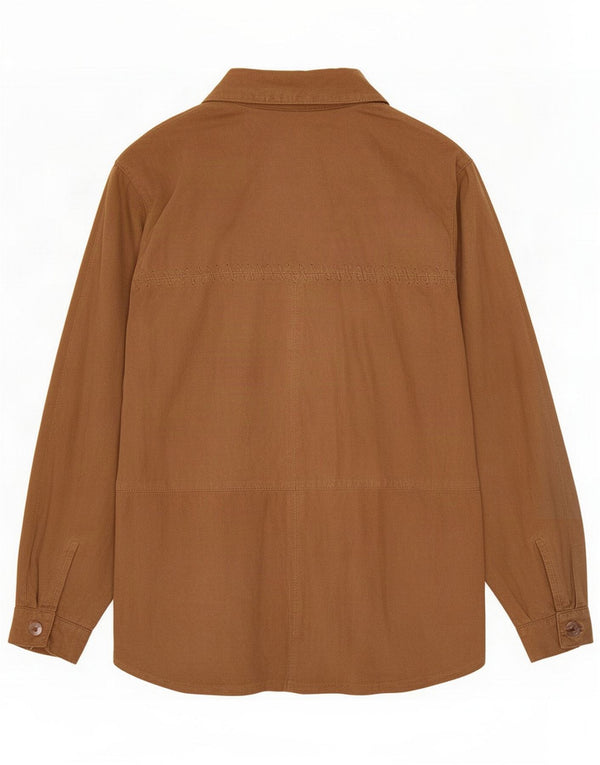 Camicia vintage in pelle scamosciata da donna IT 48 XL Beige Classic