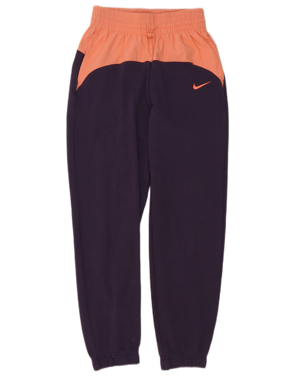 Pantaloni della tuta da donna Nike Joggers UK 6 XS Viola Colourblock Cotton