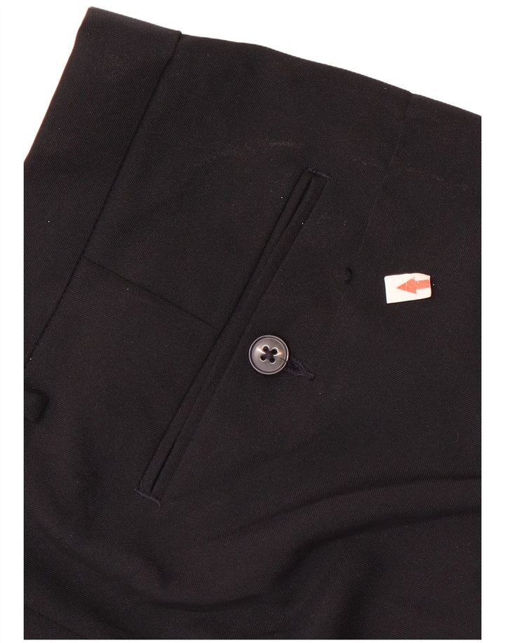 Pantaloni da abito vestibilità regolare Marks & Spencer da uomo W34 L33 poliestere blu navy