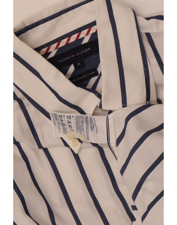 Camicia da uomo Tommy Hilfiger in cotone a righe bianche medie