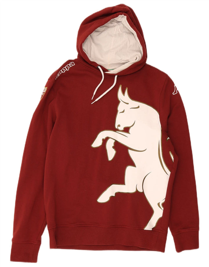 Felpa con cappuccio grafica da uomo Kappa grande in cotone marrone