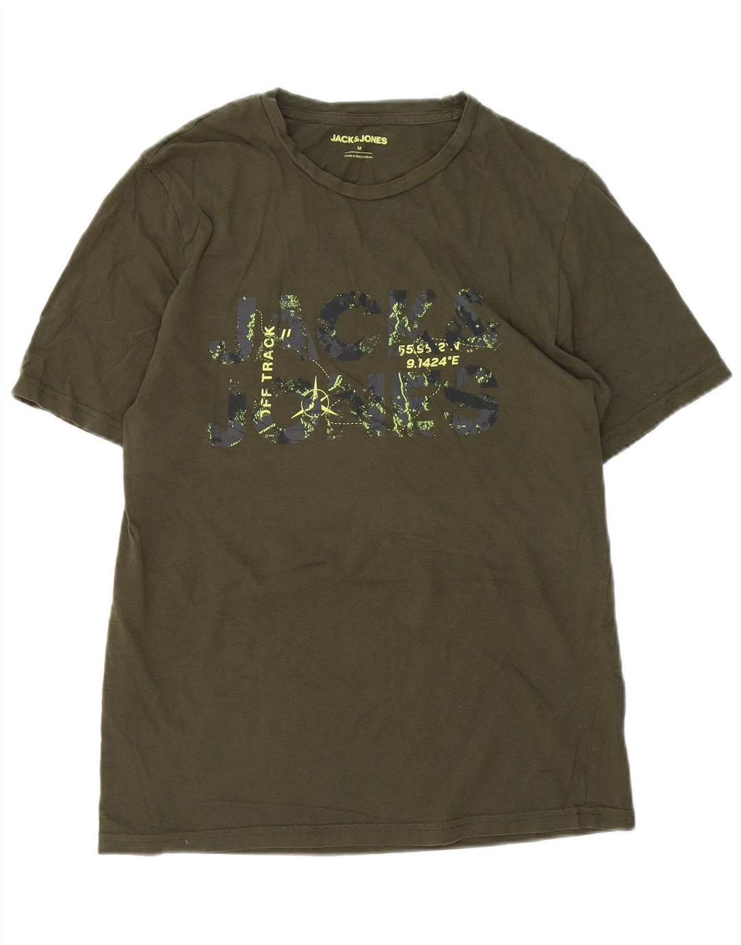 T-shirt grafica da uomo Jack & Jones Top in cotone kaki medio