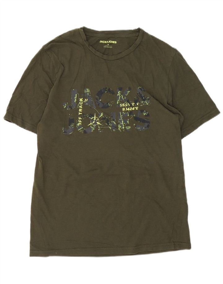 T-shirt grafica da uomo Jack & Jones Top in cotone kaki medio