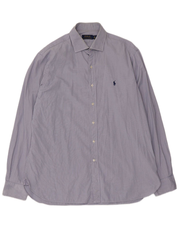 Polo Ralph Lauren Mens Shirt Size 17 43 XL Blue Pinstripe Cotton