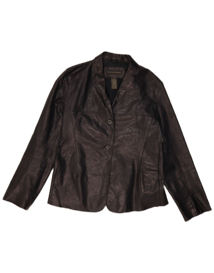 Giacca blazer da donna a 2 bottoni BANANA REPUBLIC US 6 media pelle nera