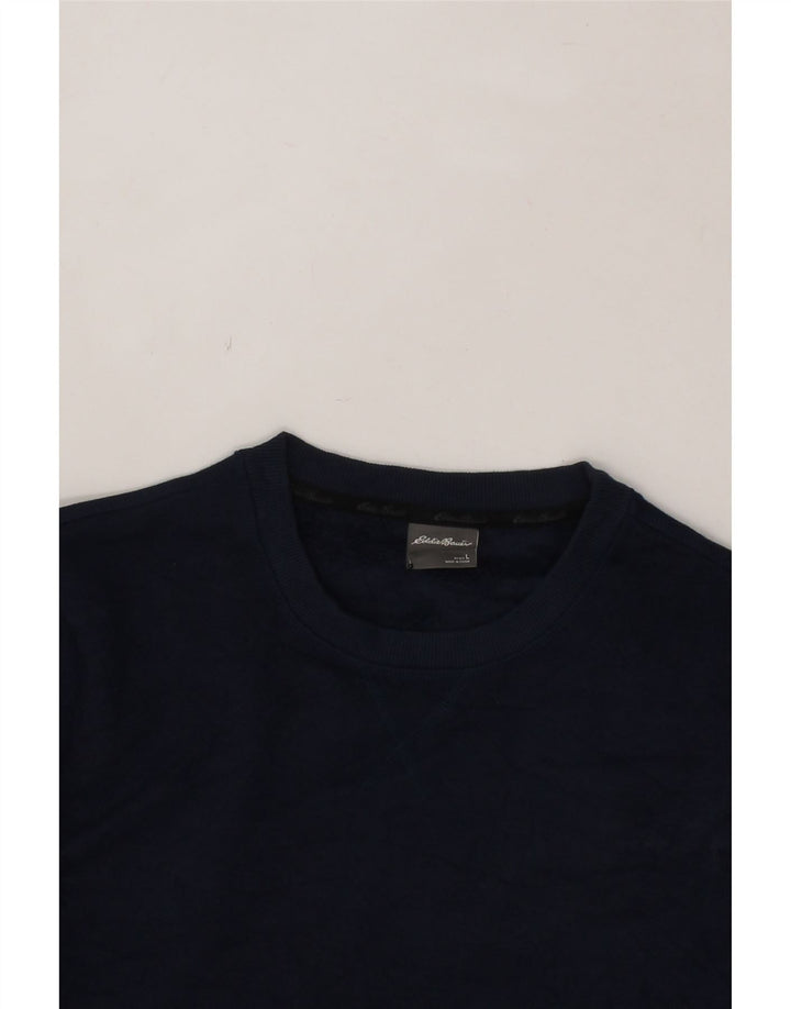 EDDIE BAUER Mens Sweatshirt Jumper Large Navy Blue Cotton Vintage Eddie Bauer and Second-Hand Eddie Bauer from Messina Hembry 