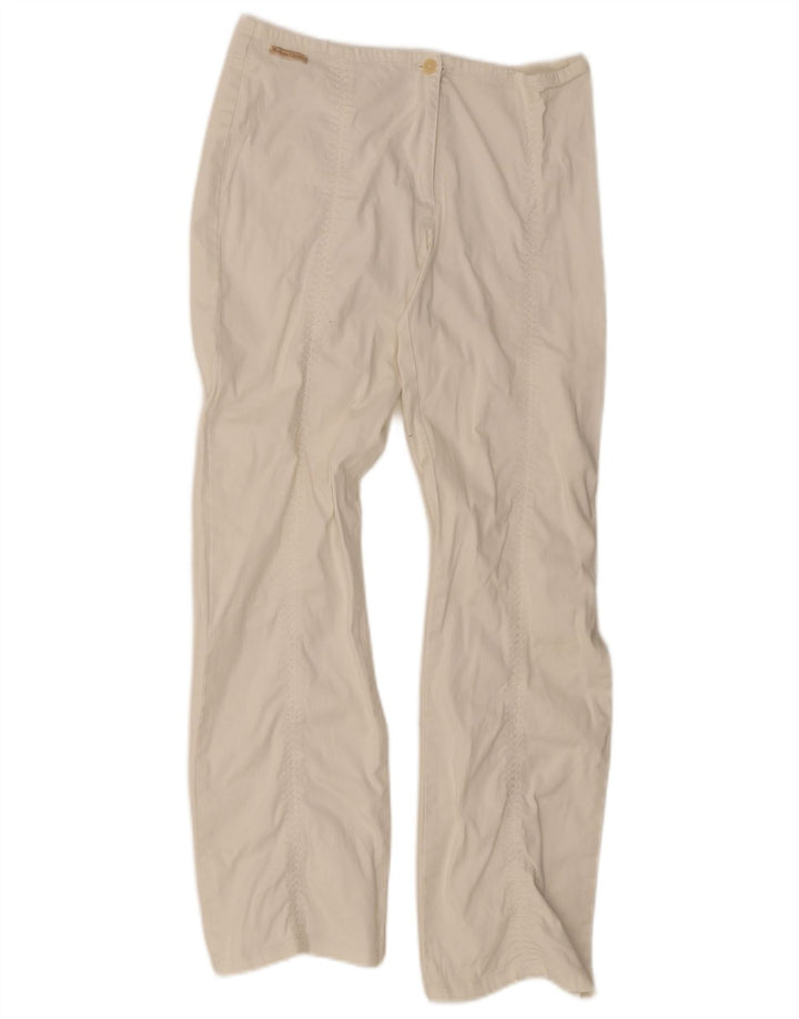 Pantaloni casual dritti da donna Marlboro Classics W30 L30 bianchi