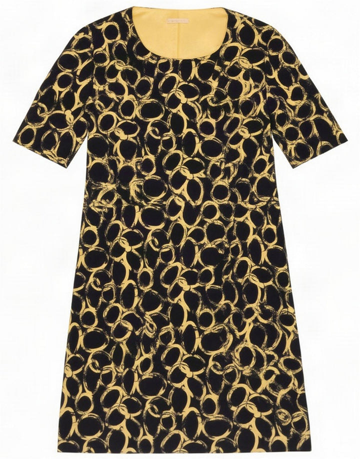 Jacques Vert Abito a trapezio da donna con motivo astratto UK 18 XL Blu navy