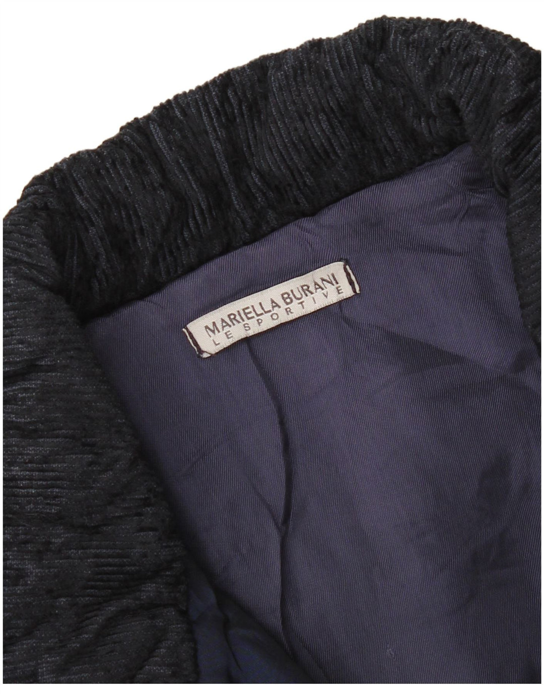 Giacca trapuntata da donna Mariella Burani UK 12 media blu navy