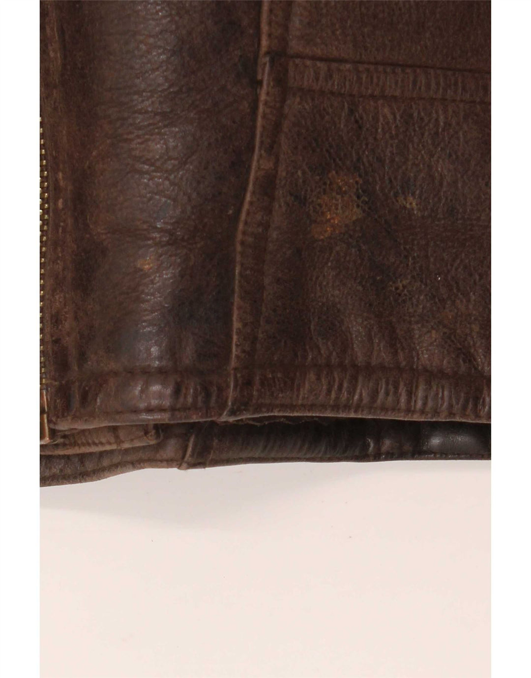Giacca in pelle Sherpa vintage da uomo UK 40 grande marrone
