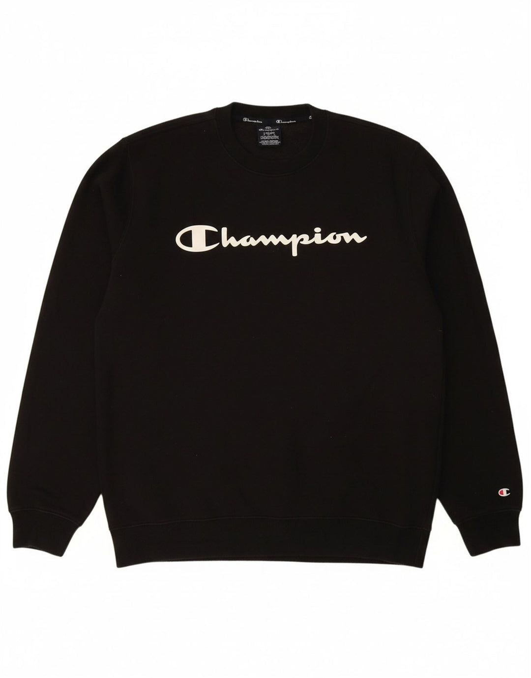 CHAMPION Mens Graphic Sweatshirt Jumper Large Black Cotton