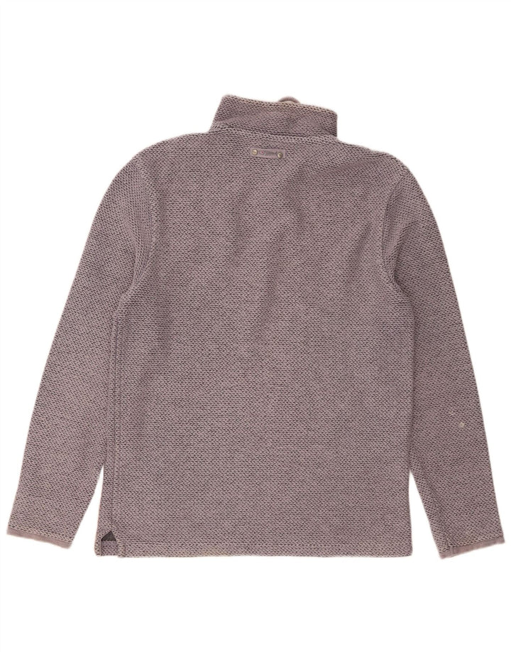 Felpa da uomo con collo con zip Weird Fish, maglione in cotone chiazzato grigio medio