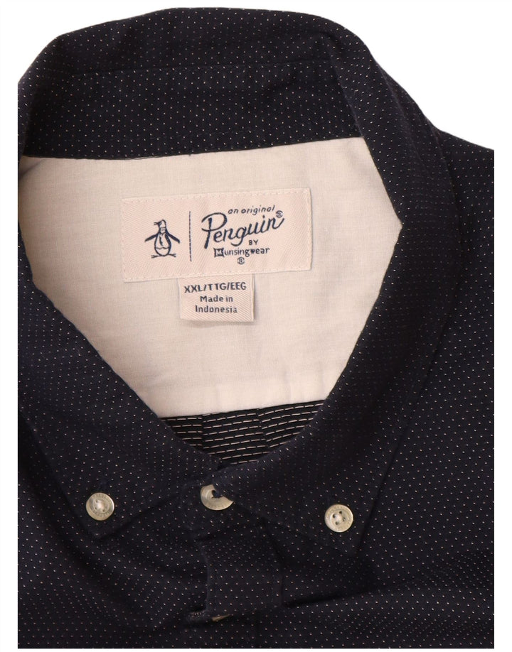 Camicia da uomo Penguin 2XL Cotone maculato blu navy