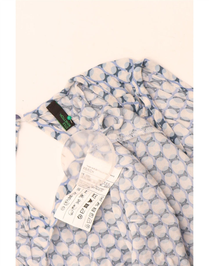 Camicetta senza maniche da donna Benetton UK 6 XS Viscosa geometrica blu