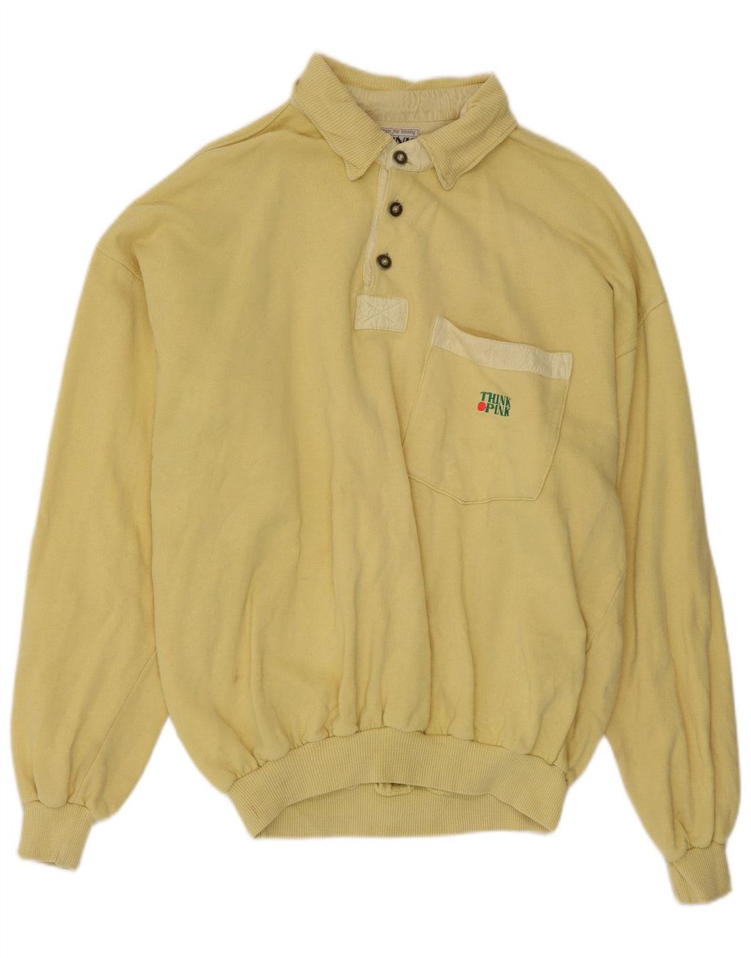 Felpa da uomo con collo alto Think Pink IT 50 Cotone giallo medio