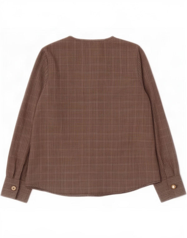 Camicetta a maniche lunghe da donna Zara UK 10 Small Marrone a spina di pesce in poliestere
