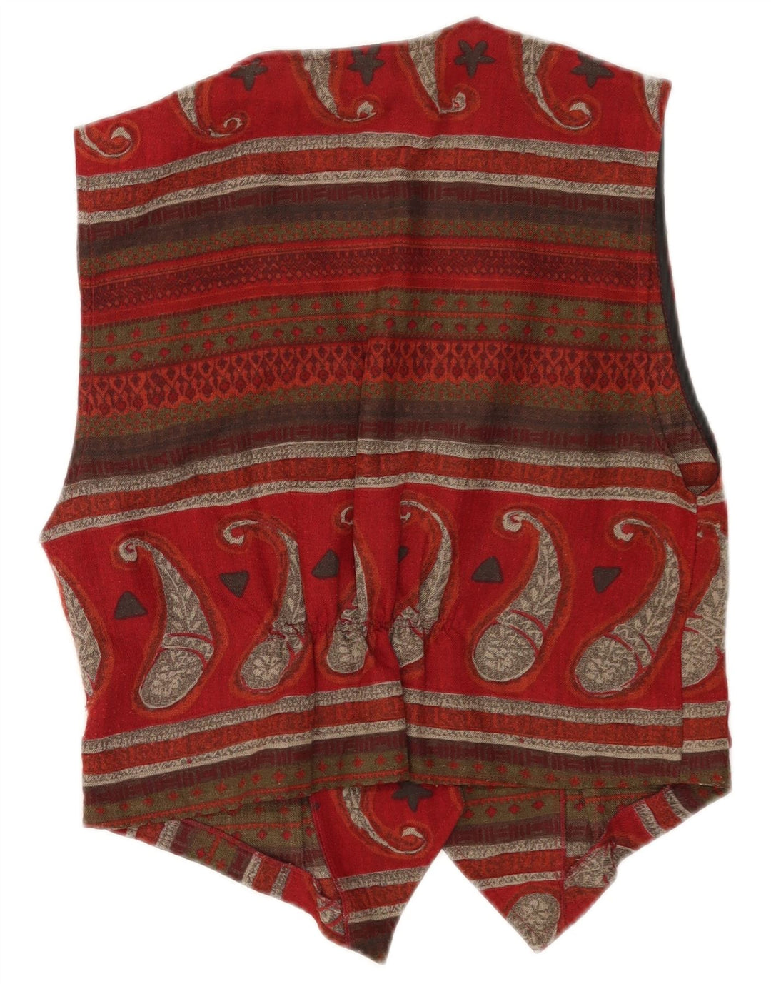 Gilet da donna vintage IT 44 Poliestere Paisley medio bordeaux